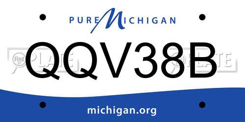 QQV38B Michigan License Plate