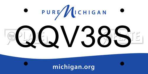 QQV38S Michigan License Plate