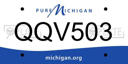QQV503 Michigan License Plate