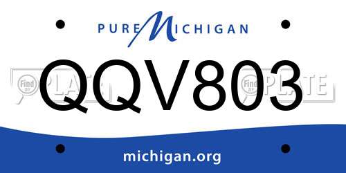 QQV803 Michigan License Plate