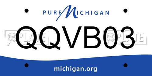 QQVB03 Michigan License Plate