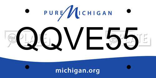 QQVE55 Michigan License Plate