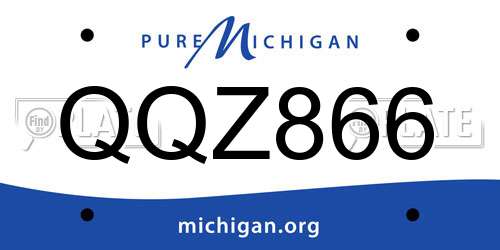 QQZ866 Michigan License Plate