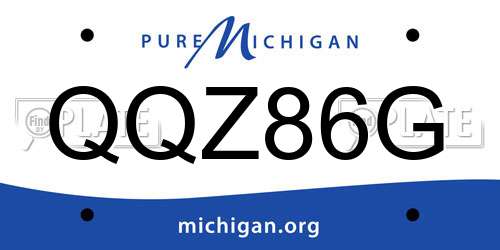 QQZ86G Michigan License Plate