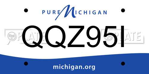 QQZ95I Michigan License Plate