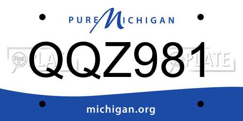 QQZ981 Michigan License Plate