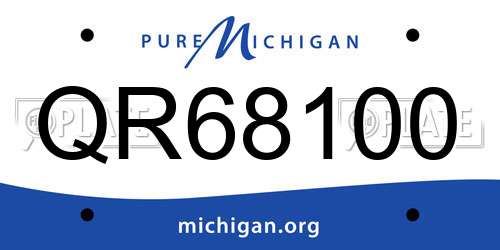 QR68100 Michigan License Plate