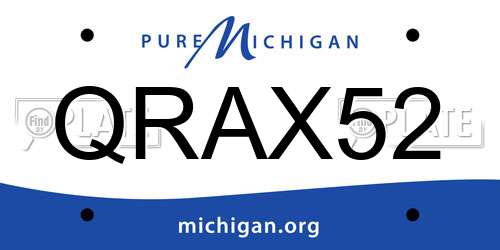 QRAX52 Michigan License Plate