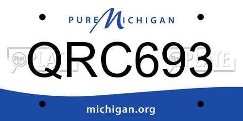 QRC693 Michigan License Plate