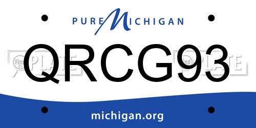 QRCG93 Michigan License Plate