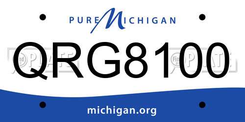 QRG8100 Michigan License Plate