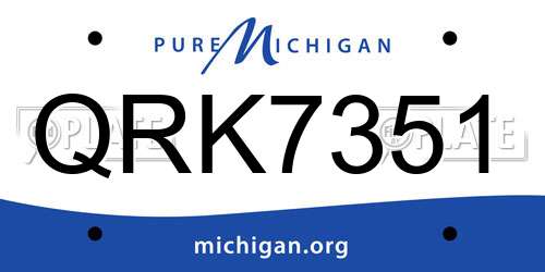 QRK7351 Michigan License Plate