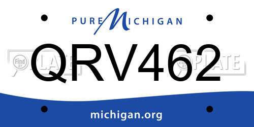 QRV462 Michigan License Plate