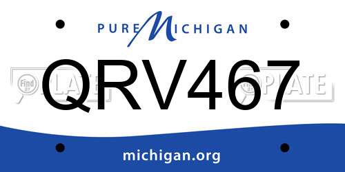 QRV467 Michigan License Plate