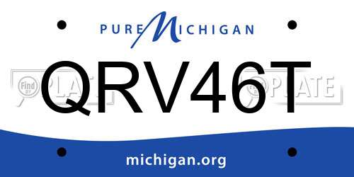 QRV46T Michigan License Plate