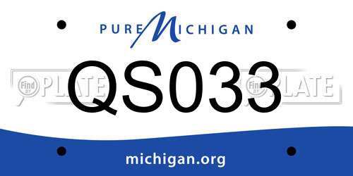 QS033 Michigan License Plate