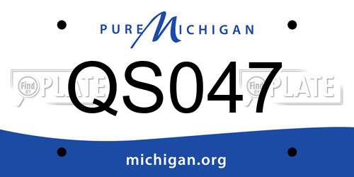 QS047 Michigan License Plate