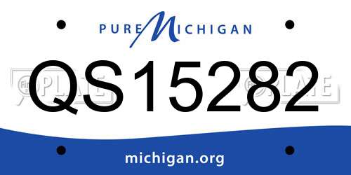 QS15282 Michigan License Plate