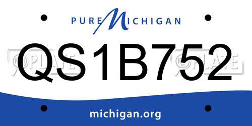 QS1B752 Michigan License Plate