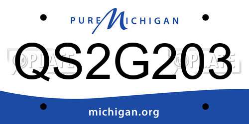 QS2G203 Michigan License Plate