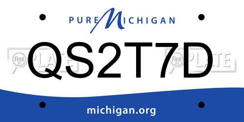 QS2T7D Michigan License Plate