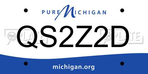 QS2Z2D Michigan License Plate