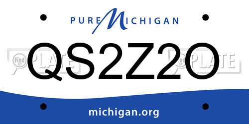 QS2Z2O Michigan License Plate