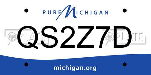 QS2Z7D Michigan License Plate