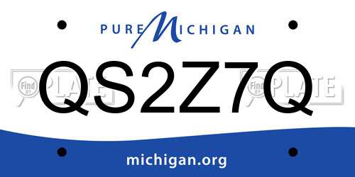 QS2Z7Q Michigan License Plate