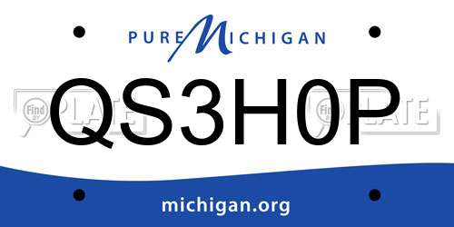 QS3H0P Michigan License Plate