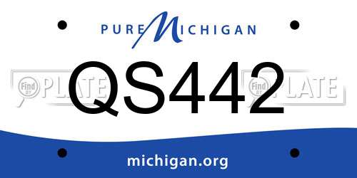 QS442 Michigan License Plate