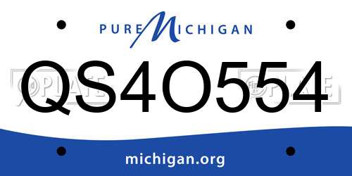 QS4O554 Michigan License Plate
