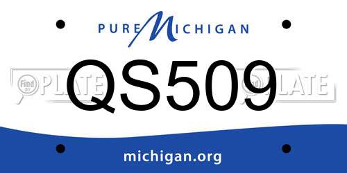 QS509 Michigan License Plate