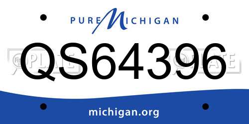 QS64396 Michigan License Plate