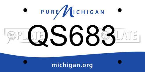 QS683 Michigan License Plate