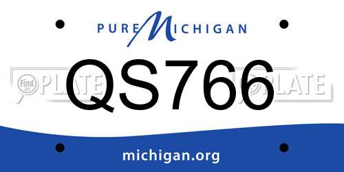 QS766 Michigan License Plate
