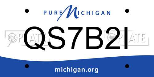 QS7B2I Michigan License Plate