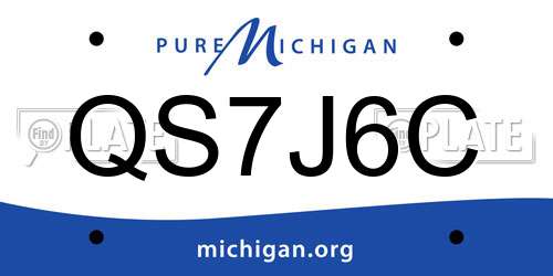 QS7J6C Michigan License Plate