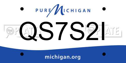 QS7S2I Michigan License Plate