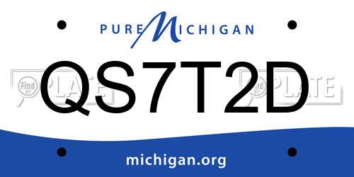QS7T2D Michigan License Plate