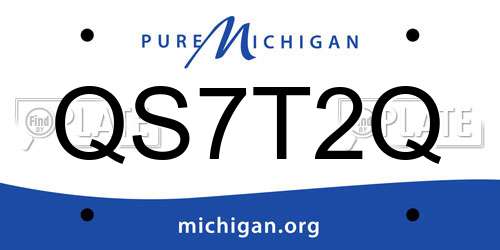 QS7T2Q Michigan License Plate