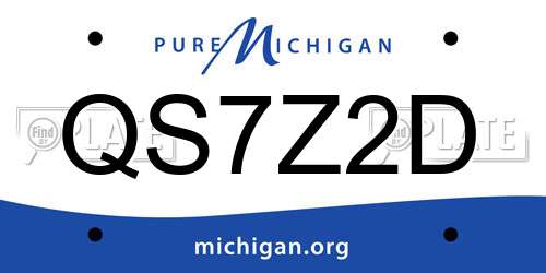 QS7Z2D Michigan License Plate