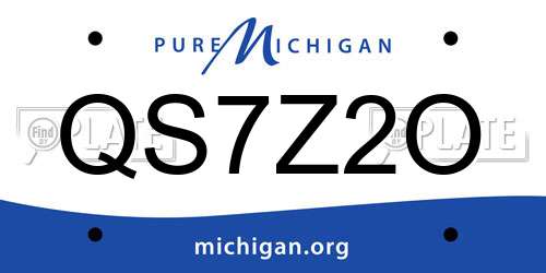 QS7Z2O Michigan License Plate