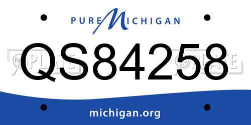 QS84258 Michigan License Plate
