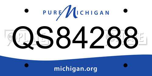 QS84288 Michigan License Plate