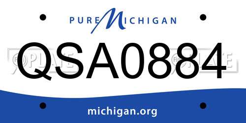 QSA0884 Michigan License Plate