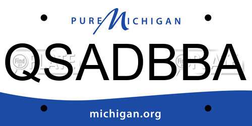 QSADBBA Michigan License Plate