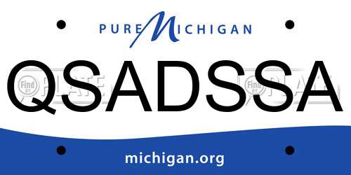 QSADSSA Michigan License Plate