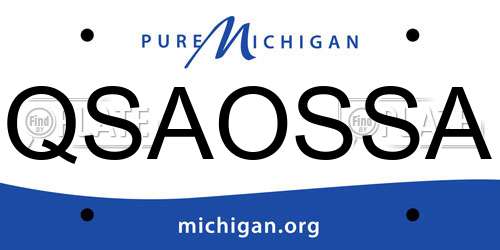 QSAOSSA Michigan License Plate