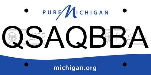 QSAQBBA Michigan License Plate